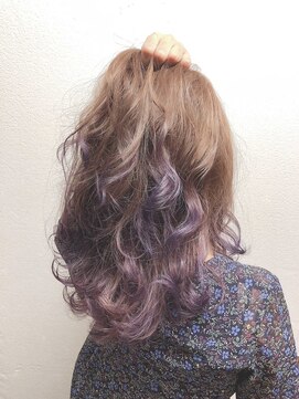 アオアクア バイ グルグル 小岩店(ao akua by GULGUL) 前髪パーマ パープルラベンダーグレージュ×グラデーション 小岩