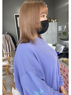 レド(LeDo) ベージュ×切りっぱなし×顔まわりカット【四日市】