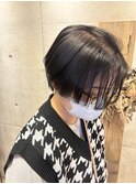 大人かわいい耳掛けハンサムひし形束感ショート☆刈り上げ女子