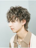 メンズパーマツイスパ波巻きスパイラルマッシュセンターパート