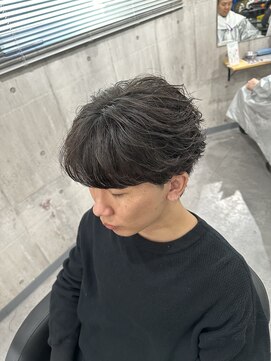 ビカムメンズヘアー 栄店(become men's hair) シースルーフェザーマッシュフェザーパーマニュアンスパーマ毛流