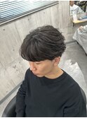 シースルーフェザーマッシュフェザーパーマニュアンスパーマ毛流