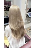 ロングブリーチハニーミルクティーベージュ髪質改善カラー