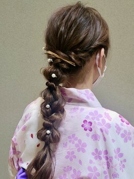 キュア ビビット店(cure)の写真/【南船橋】浴衣の着付けもヘアセットも合わせてお願いできるから、すぐ遊びに行けちゃう♪駅チカサロン◎