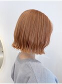 アプリコットオレンジ　結べるラフボブ　外ハネ