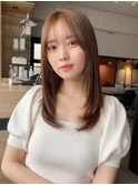 韓国ヘア レイヤーカット 暗めカラー デザインカラー"