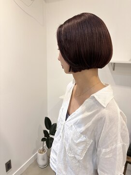 エヌヨンブンノイチ 茅ヶ崎(n1/4) 30代40代ミニボブ丸みボブ前髪なしボブ大人ボブ