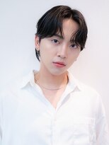 ハバナ 渋谷(HAVANA)&nbsp;メンズ波巻きセンターパート韓国風黒髪ツーブロックマッシュ