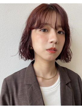 ネイビー グラ ヘアー ストーリー(NAVY gra HAIR STORY) autumnボルドーブラウン×ボブウェーブ