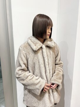 【morio熊本】ぱつっとボブ×シルキーベージュ