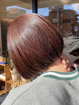 キュオンシア(CUEON. ciea) 艶ボブ×ボルドーカラー