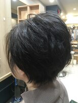 ヘアサロンアンドヘアメイクディー(hair salon hair make D)&nbsp;仙台D　前下がりレイヤーマッシュボブ×春ショートアレンジstyle
