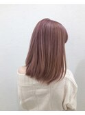 ピンクベージュ ミルクティーベージュ ダブルカラー