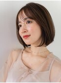 大人カジュアル丸みボブ 前髪カット イメチェンレイヤーカット