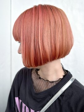 ヘアーアンドスパ フェリーチェ ミチ 野田屋町店(HAIR&SPA felice MICHI) 【feliceMICHI 石井 あすか】ピンクオレンジ ケアブリーチ