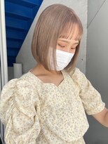 ラ メール ヘア デザイン(La mer HAIR DESIGN)&nbsp;ダブルカラーハイトーンホワイトベージュミルクティーミニボブ