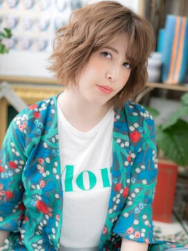 カバーヘアアンドスパ ブリス 浦和(COVER HAIR&SPA bliss) くせ毛風斜めバング外国人風ゆるふわ大人ボブc6浦和20代30代40代
