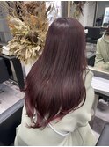 ブリーチなしダブルカラー/ボルドー/レイヤーカット/20代/30代