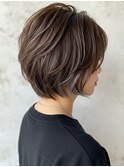 脱白髪染め/白髪ぼかし/ショートレイヤー
