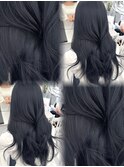 韓国ヘア　透明感カラー　ブルーブラック