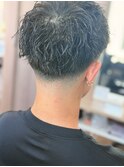 テーパーフェード×ピンパーマアップバング