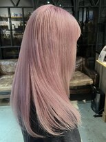ノラ ヘアーサロン(NORA HAIR SALON) ホワイトピンクブリーチカラーうすピンクケアブリーチデザイン
