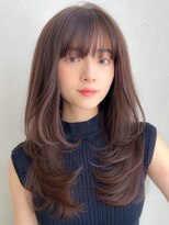 アグノス 青山(Agnos)&nbsp;イメチェン前髪レイヤーカットピンクベージュアンブレラカラー