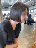 ミニボブ、大人ボブ、オリーブカラー、オリーブカラー暗め