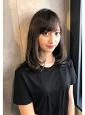 オリーブグレージュロングボブ
