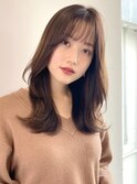 モテ 大人女子 くびれロング 透けバング レイヤー 小顔 可愛い