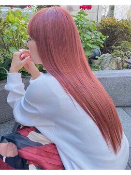 リル(Lille 橋本) うる艶髪_暖色系カラー_アプリコットピンク