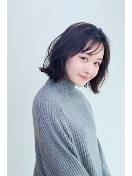 ユニックス ノクティプラザ溝口店(UNIX) 前髪パーマフレンチボブ[ニュアンスカラー]◎30代40代