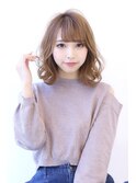 オリーブカラーハイライトカラー小顔セミウェットウェーブ