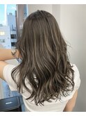 オリーブアッシュハイライト白髪ぼかし