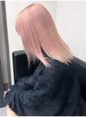 6973ベビーピンクハイライトグラデーション艶髪ハイトーンカラー
