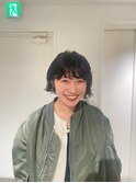 ボブパーマ×オリーブカラー