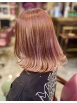 サーティエイト(38) 艶めき潤いウルフ ブリーチピンクアッシュ/ボブ/髪質改善/元町/