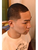 メリケンバーバーショップ フクオカ(MERICAN BARBERSHOP FUK)&nbsp;べリーショートダークアッシュニュアンスパーマ韓国マッシュ