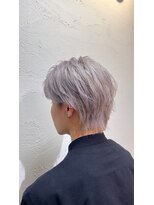 アジールヘア 所沢プロペ通り店(agir hair)&nbsp;韓国マッシュウルフメンズホワイトラベンダーシルバーブリーチ