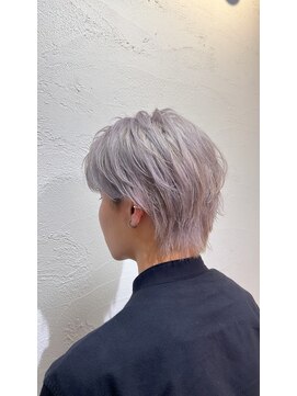 アジールヘア 所沢プロペ通り店(agir hair) 韓国マッシュウルフメンズホワイトラベンダーシルバーブリーチ