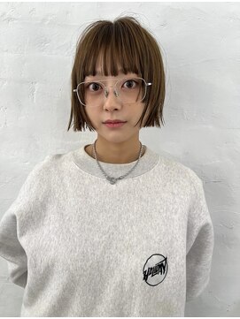 mini bob × olive beige color