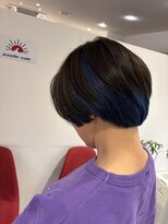 アズールサン 草加西口店(azule-sun) ショート,インナーカラー,ブルー,ブルーネイビー【草加】