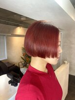 サンルーム(SUN room) ワンレン切りっぱなしショートボブ チェリーレッド ボルドー