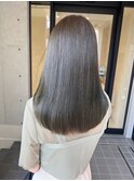 ブリーチなしダブルカラー 髪質改善 オリーブベージュ