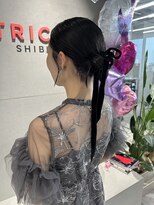 トリッカ シブヤ(TRICCA SHIBUYA)&nbsp;ボブアレンジ/リボンヘア/カチモリヘア/お呼ばれヘア/結婚式