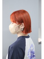 ノード(NODO)&nbsp;【モチベーションUP】アプリコットオレンジの切りっぱなしボブ