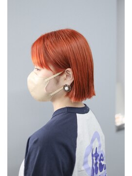 ノード(NODO) 【モチベーションUP】アプリコットオレンジの切りっぱなしボブ