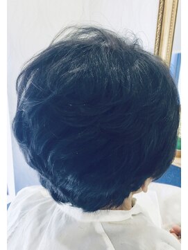 ヘアーカルチャー おゆみ野店(HAIR CULTURE) スタイリングショートグレイカラー黒髪小顔ボブ