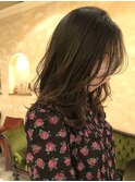 長め前髪ロング セミロング 顔周りレイヤー  レイヤーカット銀座