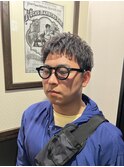 ショート2ブロック短髪ニュアンスパーマアイロンパーマ